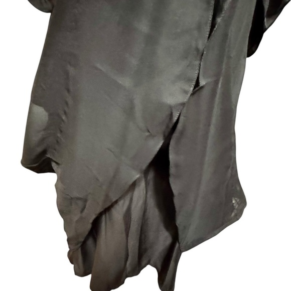 KAY UNGER Silk Black Ruffled Neckline Sleeveless Tunic Blouse Size 20 - Picture 5 of 7